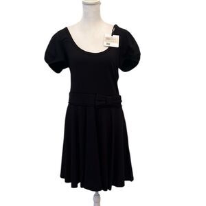 NWT Red Valentino szXL LBD with puff sleeves banded waist a bow and lacy trim